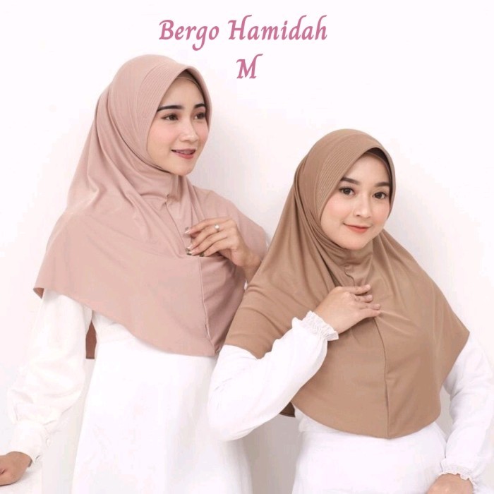 Bergo Hamidah Size M / Hijab Instan Hamidah Jersey / Kerudung Bergo Hamidah size M