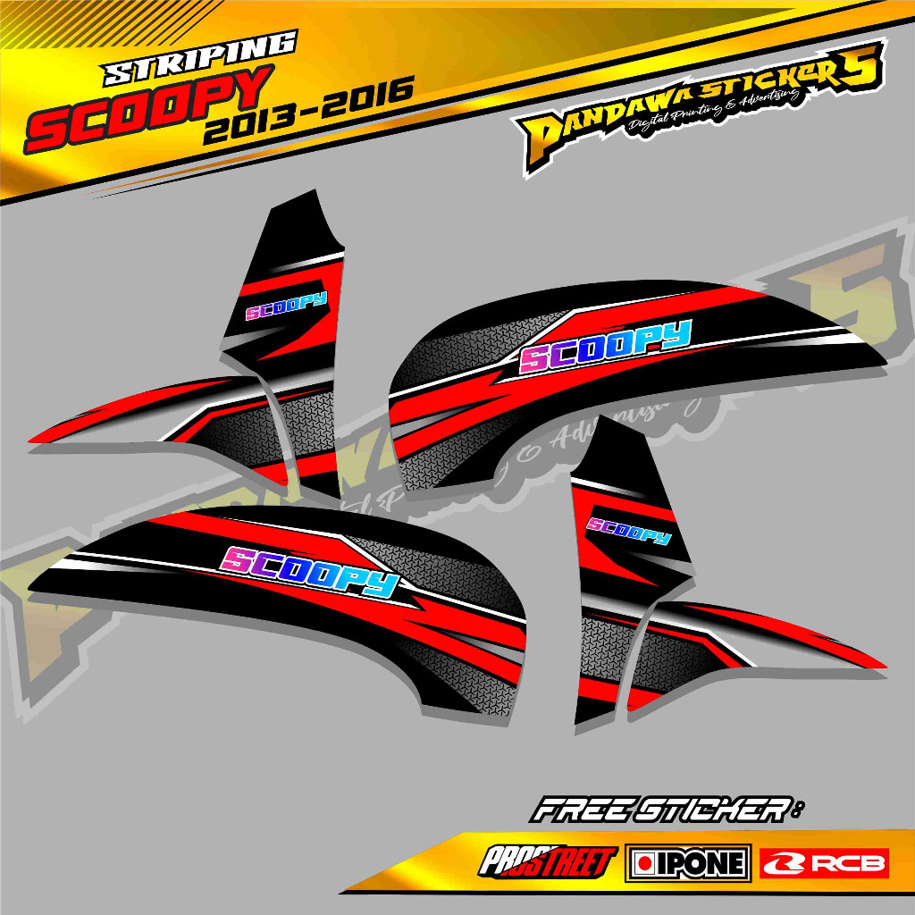 STRIPING VARIASI HONDA SCOOPY 2013-2016 / STICKER LIST VARIASI MOTOR SCOOPY 2013-2016