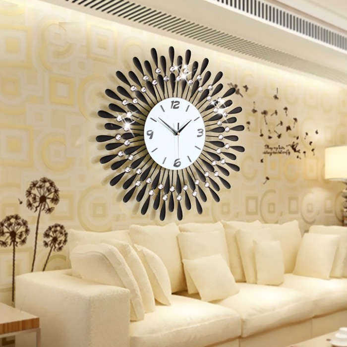 Jam Dinding Besar 60cm – Model Luxury Diamond Glamour untuk Interior Mewah
