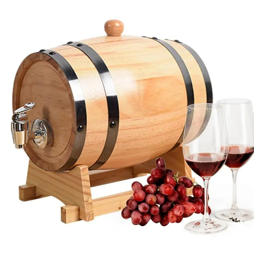 1l/1.5l/3l Wood Wine Barrel Vintage Oak Home Brewing Accessories Large Capacity Wine Storage Contain