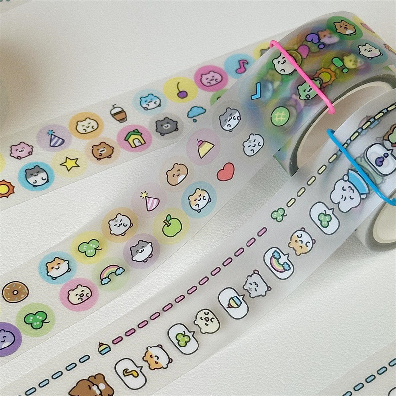 

Kawaii 3M DIY Hand Tent Tape Sticker Cartoon Animal Symbols Kpop Decorative Stickers Cute Cartoon School Stationery