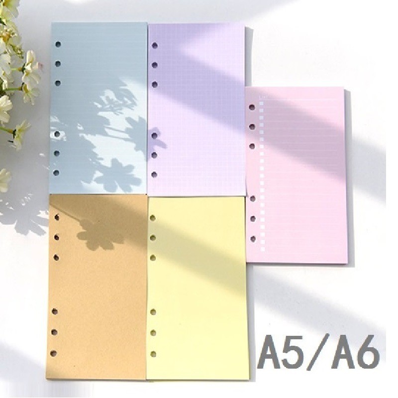

A5 A6 Colored Pink Purple Notebook Paper Refill Spiral Binder Index Inside Page Daily Monthly Weekly Agenda