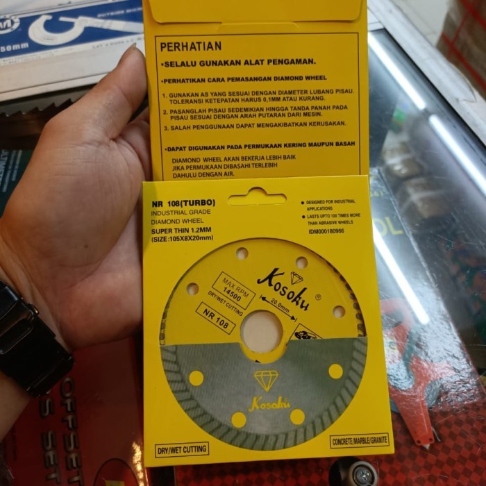 diamond wheel kosoku turbo thin 4" / pisau gurinda kosoku turbo nr108 mata pisau potong keramik koso