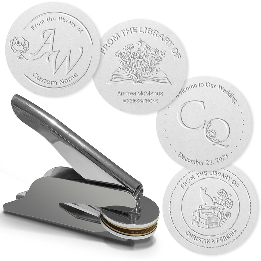 

Custom Embosser Stamp LOGO DIY Personalized Book Embosser Seals for Letter Head Wedding Envelope Graduation Christmas Decora