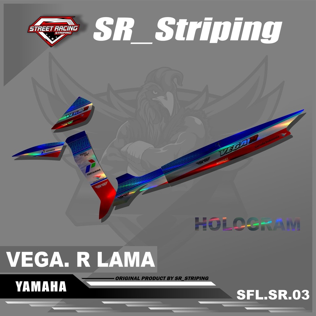 Striping Vega R LAMA Hologram - Sticker Striping Hologram Variasi Vega R LAMA Mandalika