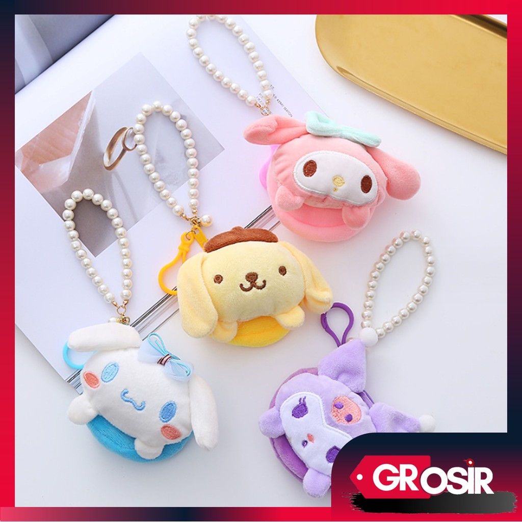 Grosir - D6138 Dompet Koin Mini Sanrio / Gantungan Tas Boneka Anak Perempuan / Coin Wallet Karakter 