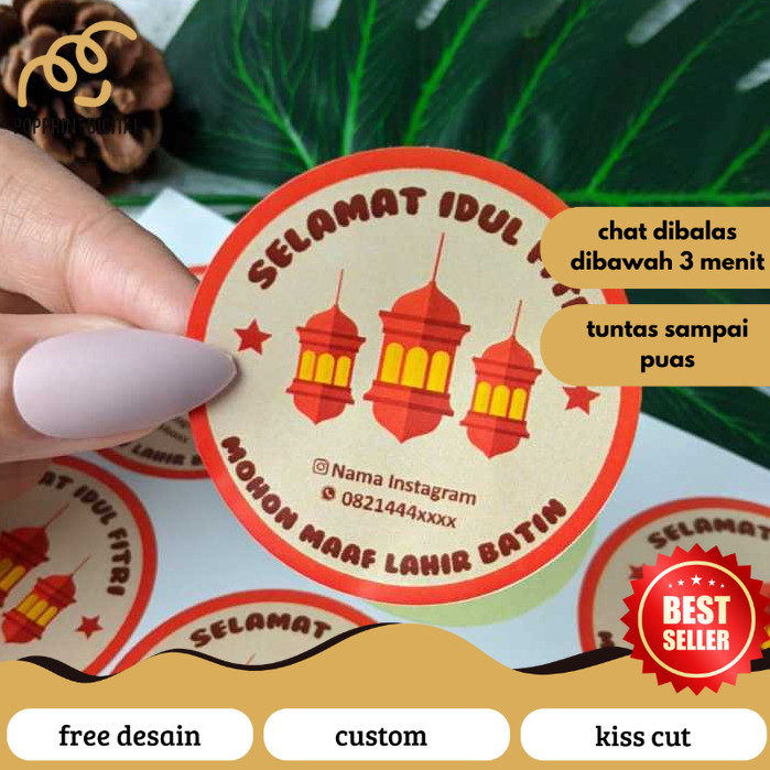 

PopPrints 2-4 Print Cetak Sticker Label Bulat Idul Fitri Stiker Lebaran Toples Label Kue Kering