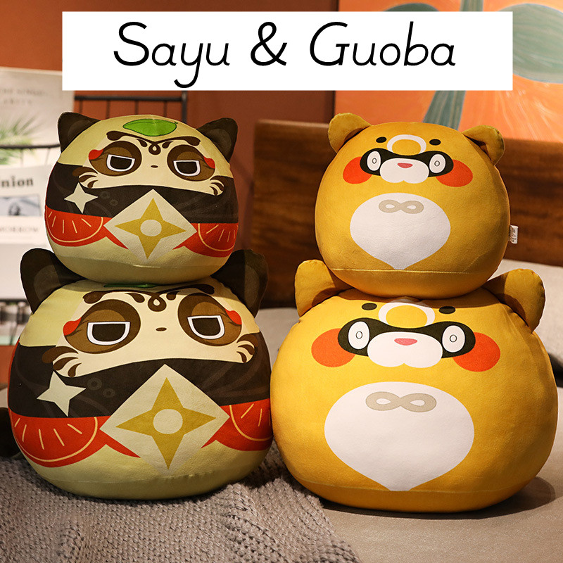 Genshin Impact Plushies Xiangling Guoba Plush Toy Sayu Hug Pillow Back Cushion Cute Anime Bag Pendan