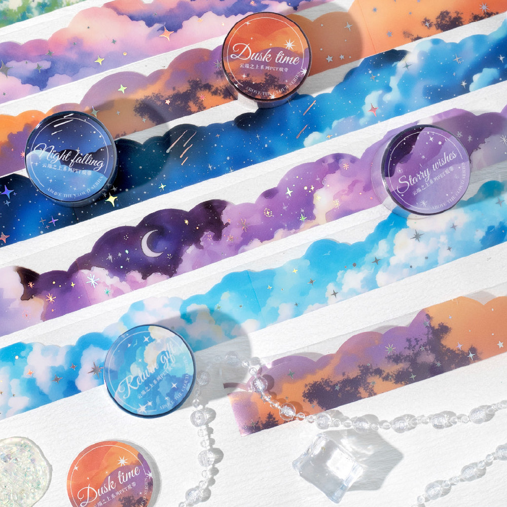 

Mr Paper, 6 Styles Above the Clouds Series Shaped Pet Tape washi tapes japanese stationery cute stationary supplies