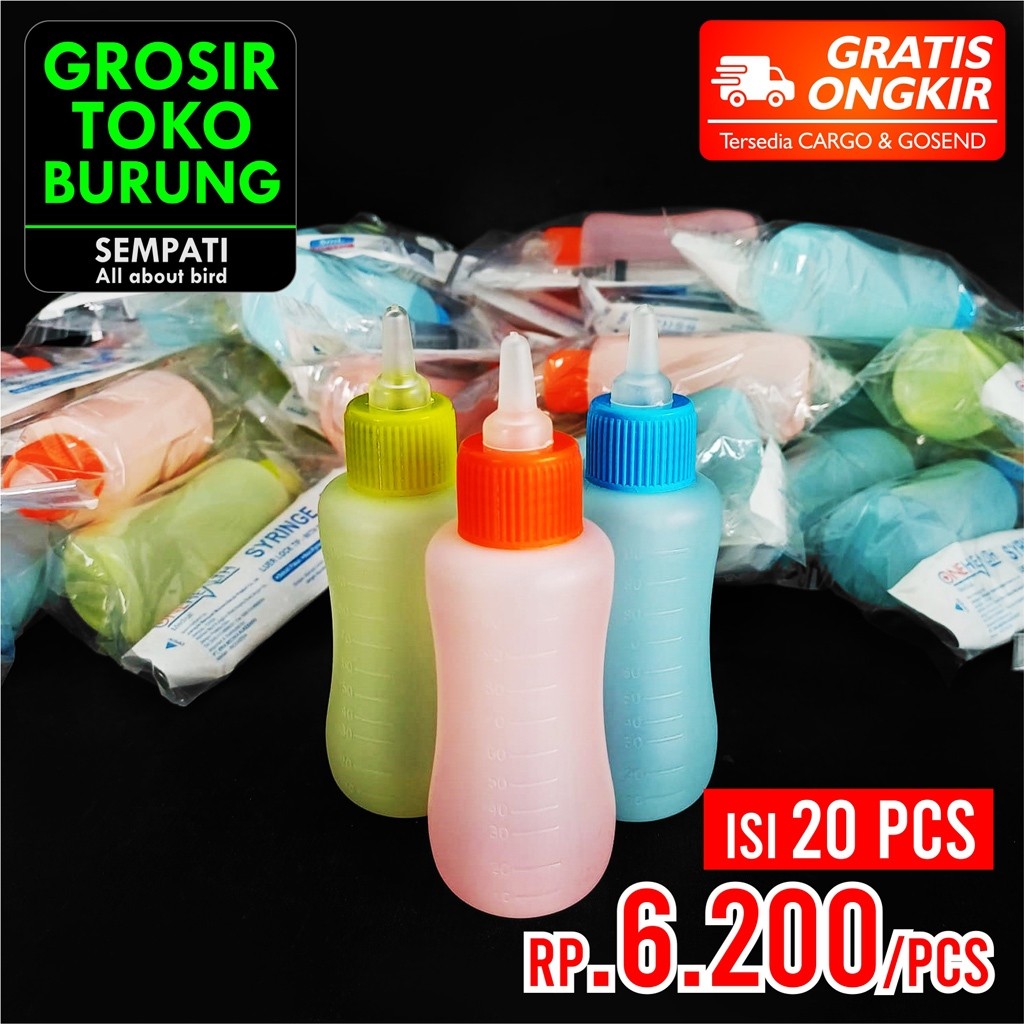 SEMPATI GROSIR Fullset Botol Dot Kucing 100ml Plus Refill Dot Multifungsi Isi 20 Set Size Kecil Spui