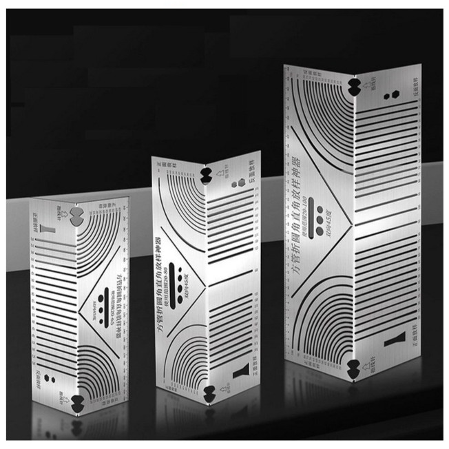 

PS001 Penggaris Cetakan Garis Lingkar Pemotongan Sudut Siku 90 Derajat Presisi Akurat Stainless