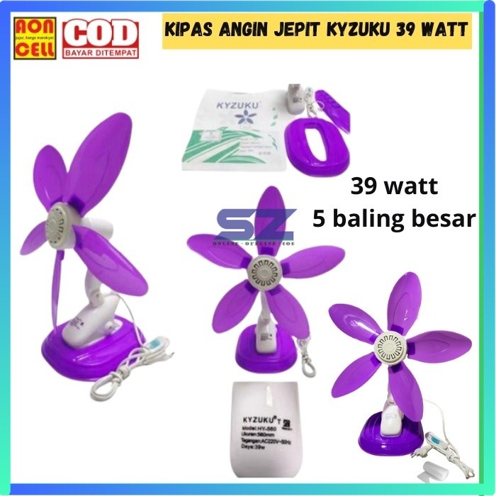 Kipas Angin Duduk Jepit Dinding Clip 5 Fan Kyzuku 39w 39 w watt