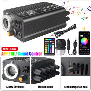 Lampu Fiber Optik RGB Meteor Langit Berbintang Mesin Serat Optik Sumber Cahaya Warna-warni LED