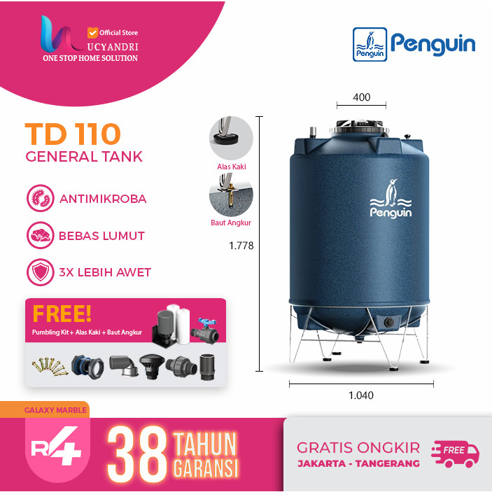 Promo Tangki Air Penguin TD 110 | Toren Air Penguin 1000 Liter | Tangki Air Penguin 1000 Liter | Tan