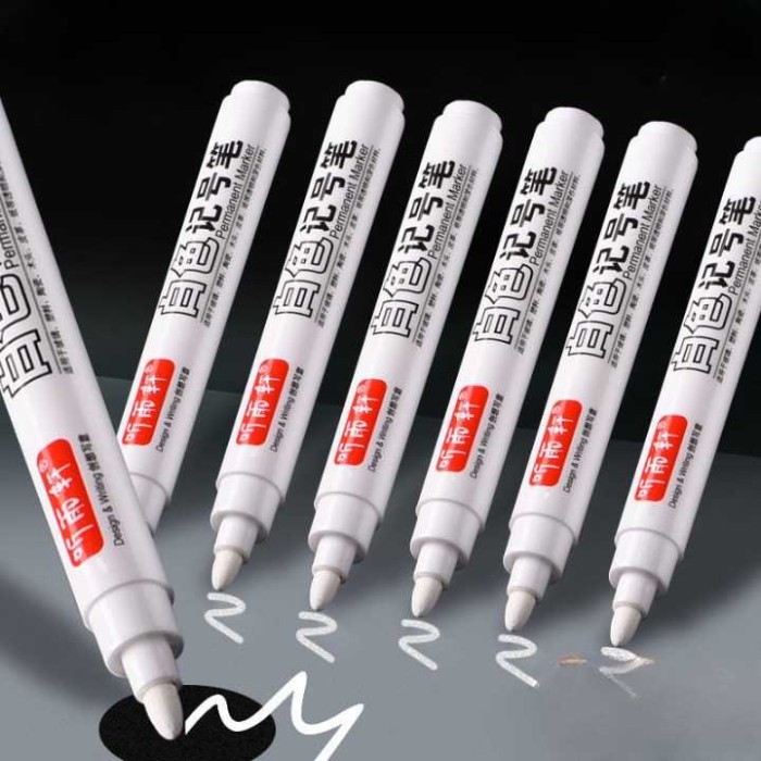 

Spidol Ban Permanen Oil Based Waterproof 5mm 5 PCS - 1159 - Putih