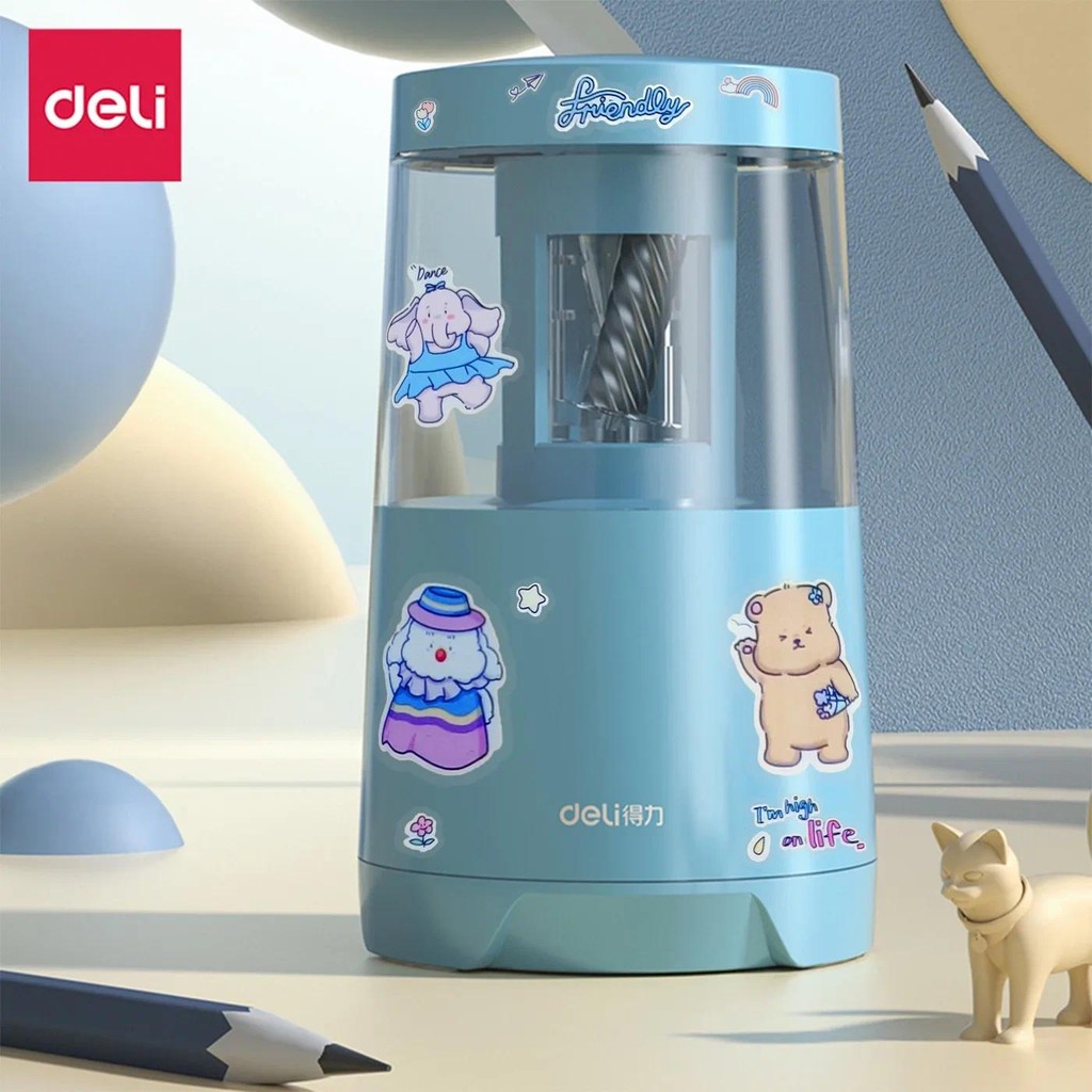 

Deli Electric Pencil Sharpener Creative Automatic Pencil Sharpener Quick Sharpenning Office Stationery Study Supplies