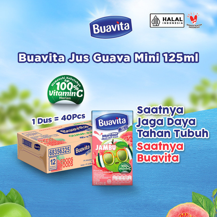 

Buavita Mini Juice Jambu 125ml Isi 40 Sumber Vitamin C