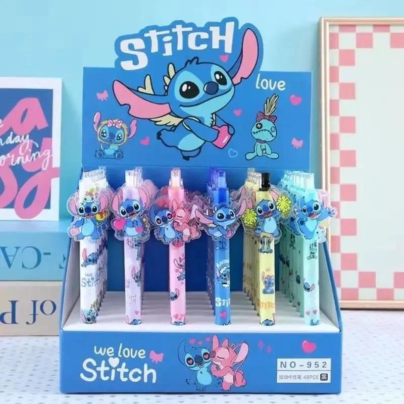

Disney Stitch Gel Pens 48pcs Cartoon 0.5mm Black Stationery Cute Student Signature Pen Writing Tools Children'S Birthday Gift