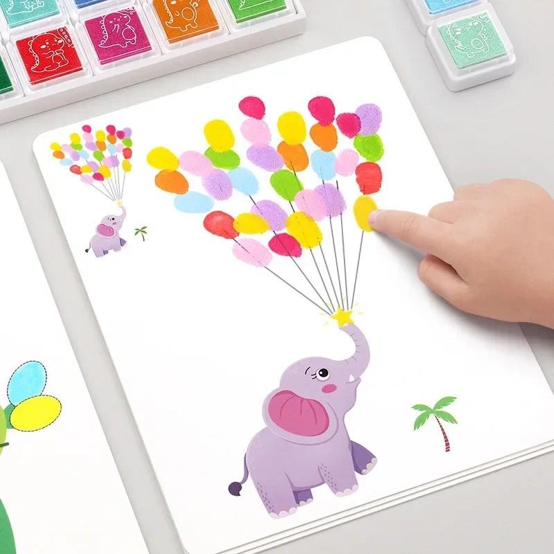 

Creativity Finger Painting Set for Kids Drawing Coloring Books Montessori Learning Education Doodle Book Handmade Drawing Toys