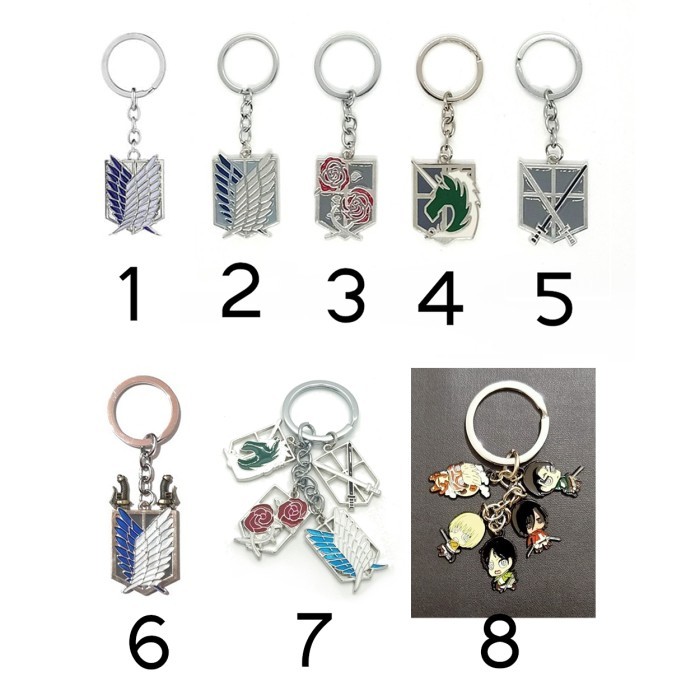 Keychain gantungan kunci anime Attack on titan Shingeki no kyojin logo