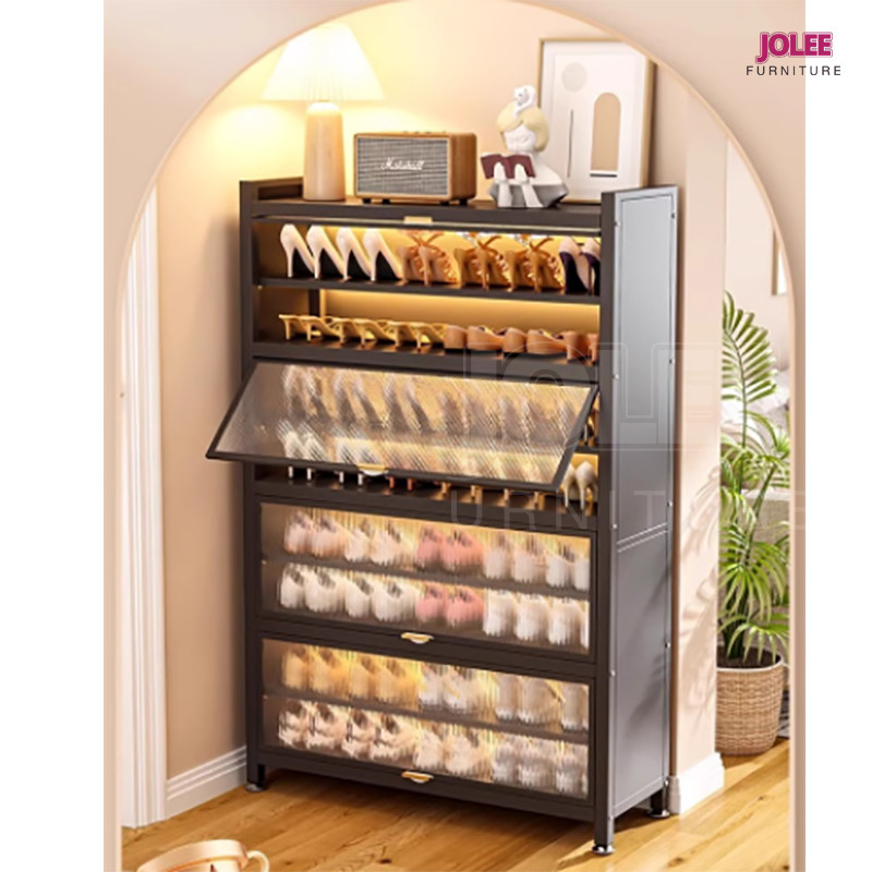 JF-Rak sepatu dinding lemari besi/Lemari sepatu rumah di pintu masuk / lemari pintu lipat anti debu