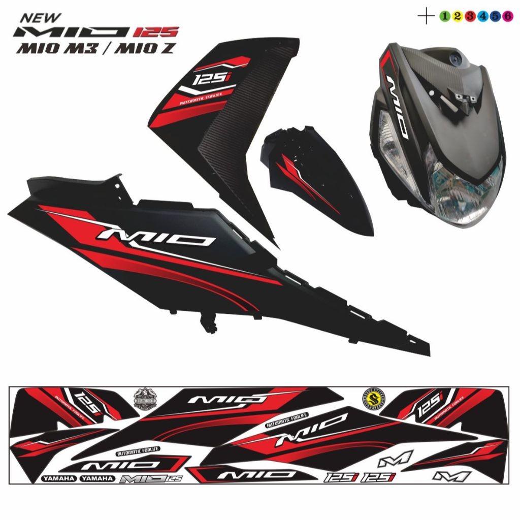 STIKER MOTOR / STIKER VARIASI STRIPING MOTOR MIO M3 MIO Z 125i VARIASI STICKER MOTOR MIO M3