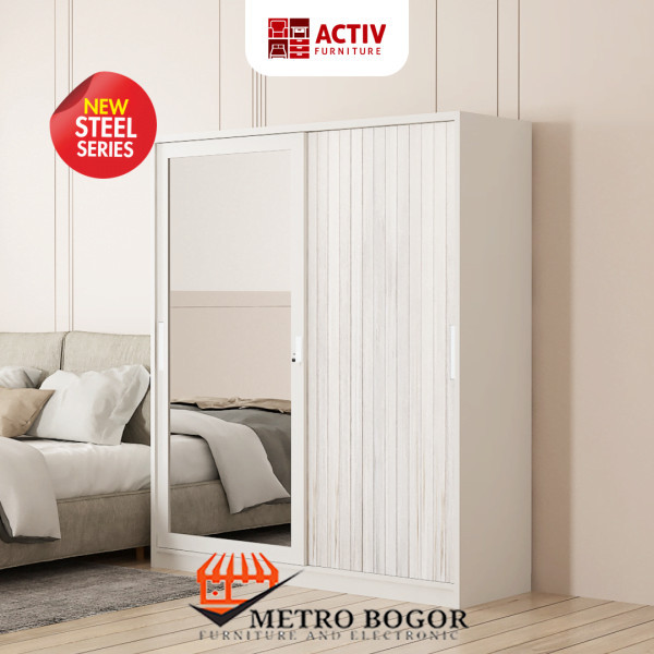 Lemari Pakaian Besi/ Lemari Sliding Besi 4 Pintu Jumbo Besar Activ Forte SL 161 A