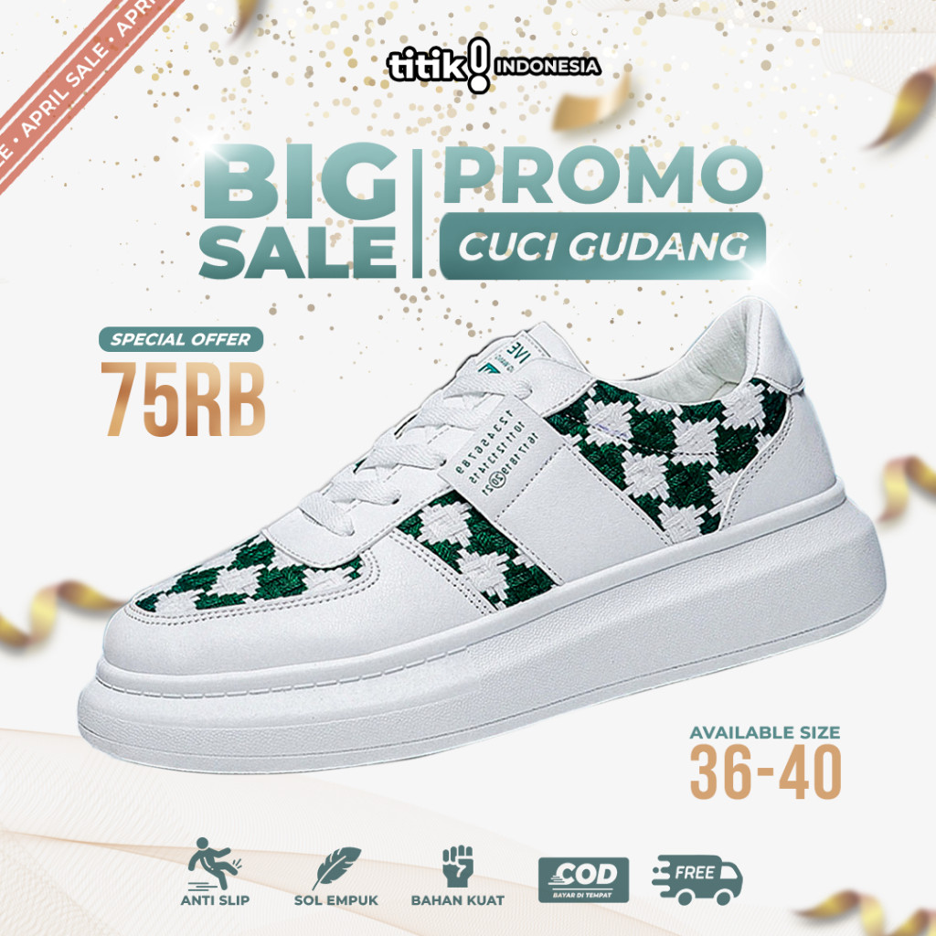 Titik - Sepatu Unisex Casual Sneakers Men Ladies Shoes Cowok Cewek Fashion Kerja Model Denpasar