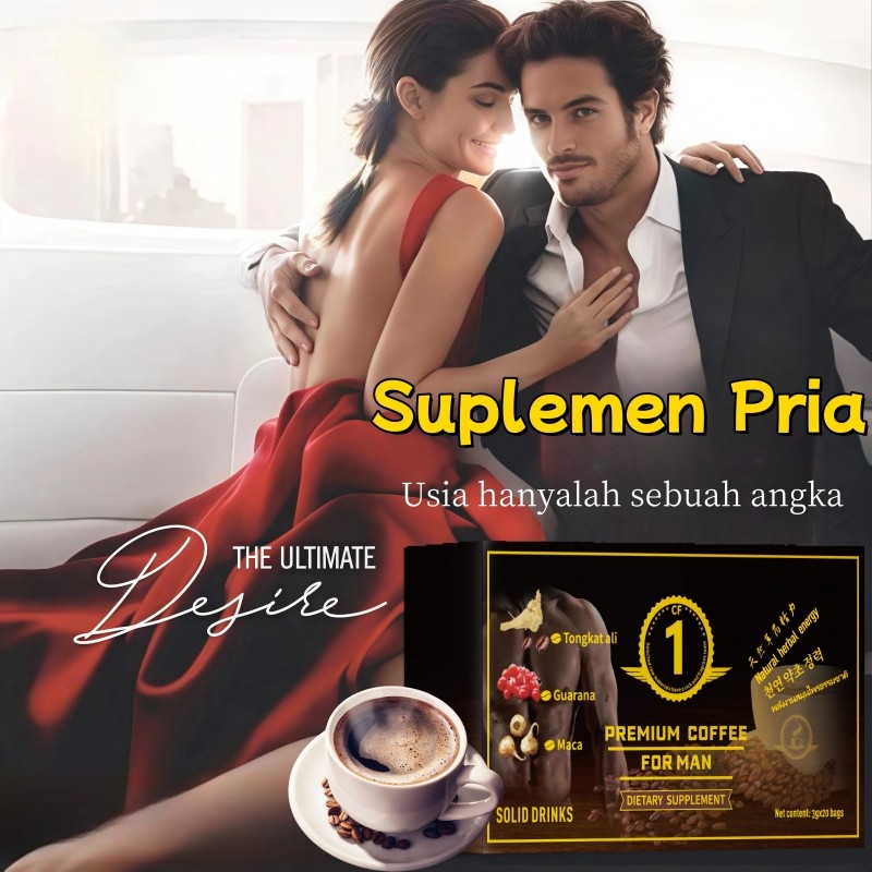 

Kopi untuk pria dewasa penambah stamina Kopi Ginseng Asli FOR MAN isi 20 bungkus, kuat dan tahan lama, tahan semalaman