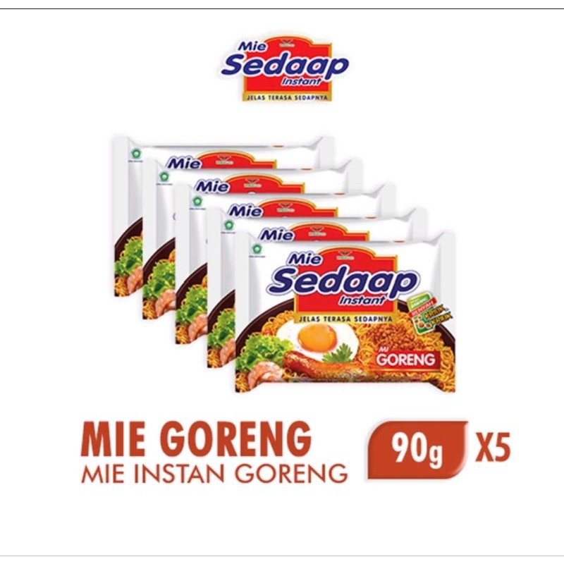 

Mie Instan Sedaap Goreng Kenyal Gurih 5 Pcs 90g