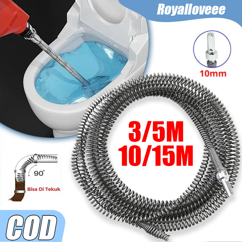 Alat Pembersih Saluran Kawat Pembersih Saluran Pipa Mampet Dengan Adaptor Bor 3M 5M 10M Pipe Cleaner