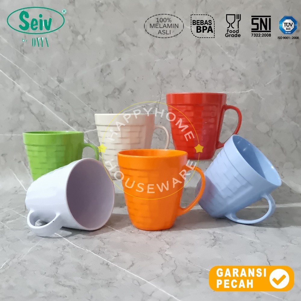 SEIV Dinner Mug Tanpa Tutup 400ml Ratana Series Melamin Mug Minum Mug Gagang Melamine 9,5cm