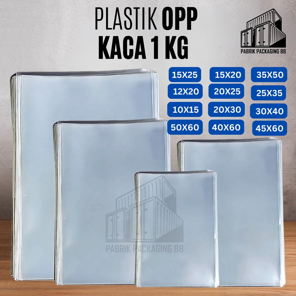 1KG Plastik OPP Kaca Bening Tebal Tanpa Lem Plastik OPP Souvenir Besar Kiloan Paling Banyak