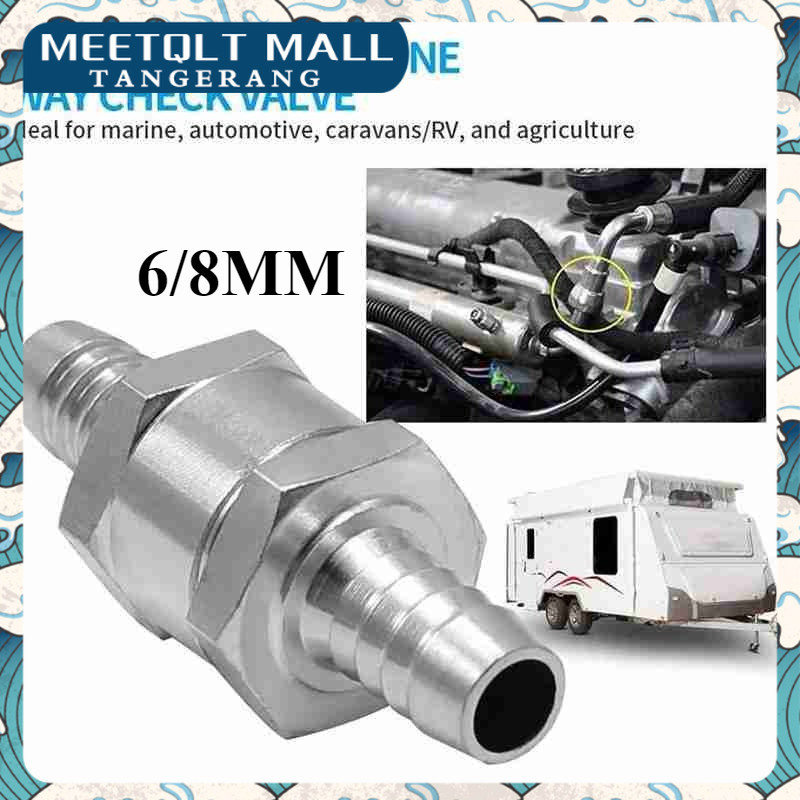 One Way Valve / Katup Satu Arah 6/8mm / Aluminium Alloy Untuk Motor Mobil