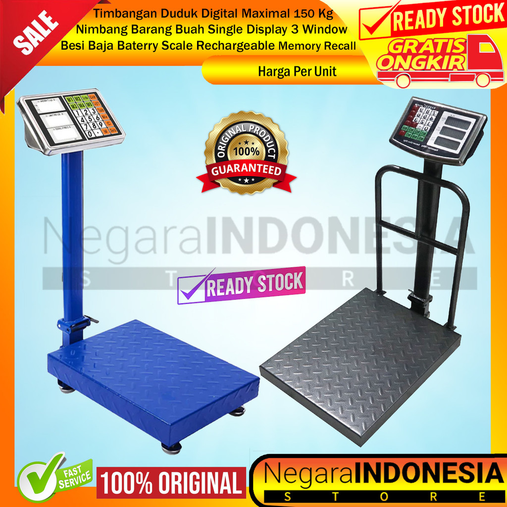 Timbangan Duduk 150 Kg Kapasitas Maksimal Mengukur Berat  Scale Kilogram Buah-Buahan Digital Barang 