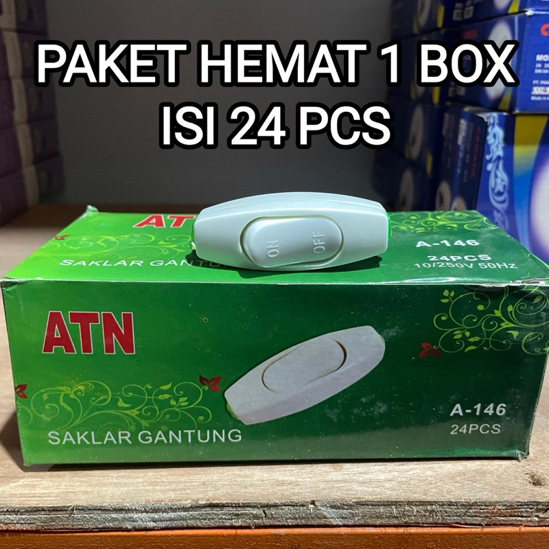 ( PAKET ISI 24 PCS ) SAKLAR GANTUNG PUTIH ON OFF ATN A146 Saklar Gantung Kecil Berkualitas Terbaik A