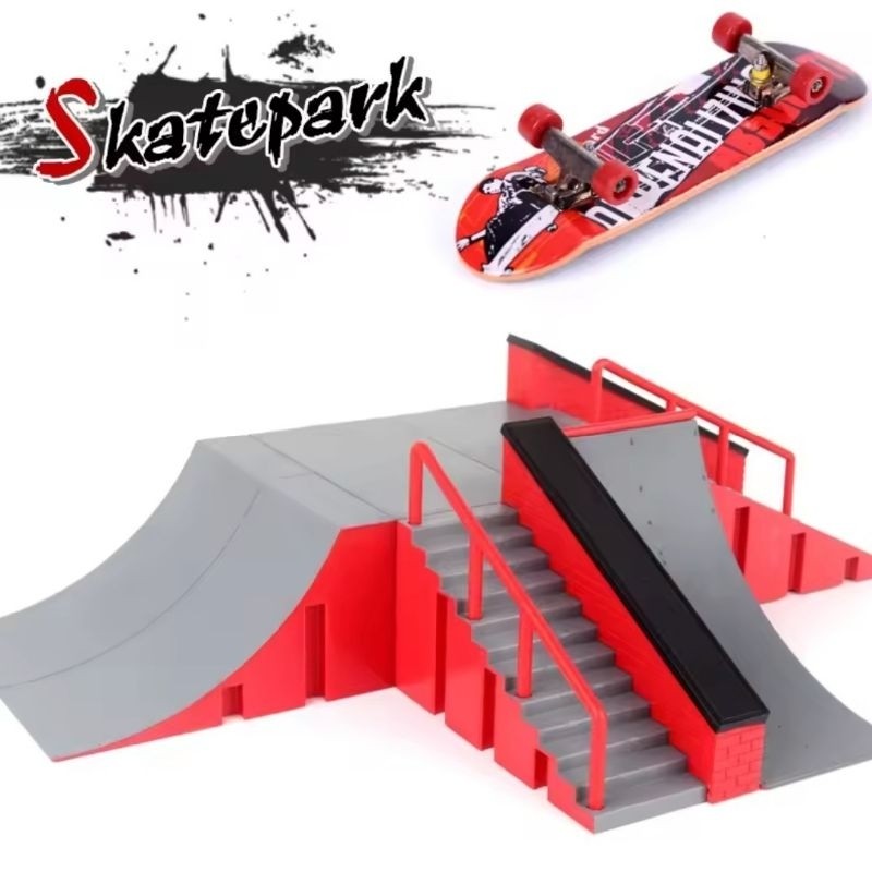 Trek Skateboard Skate Park Kit Ramp Part Fingerboard Finger Board Mainan Arena Fingerboard