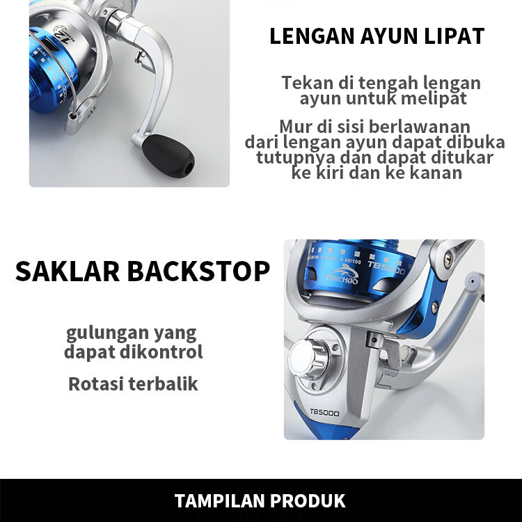 BESTPROMO IzinReel Yumoshi 13BB Spool Besi Metal BK6000 Logam Seri Rol Gulung Senar Pancing Reel