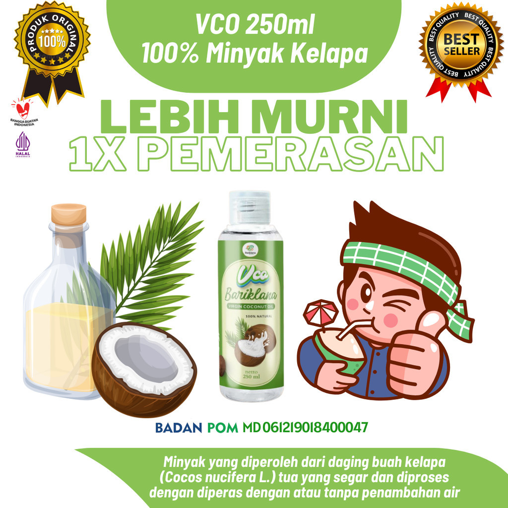 

VCO Bariklana Minyak Kelapa Murni 100% VIRGIN COCONUT OIL 250ml