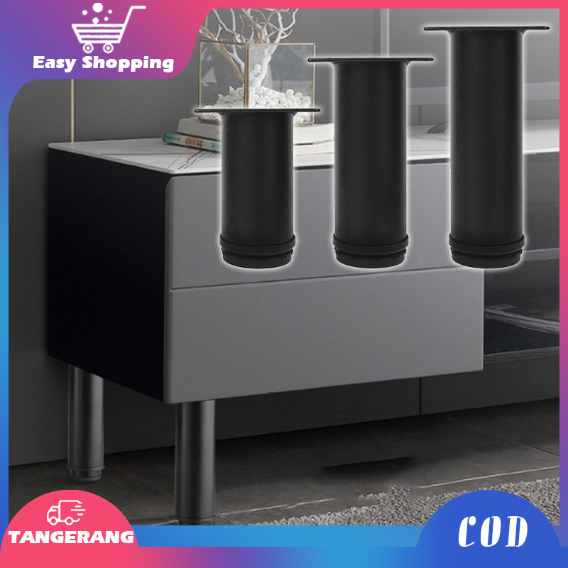 Black Kaki Sofa Bulat Tinggi Kaki Sofa Besi Tinggi Dapat Disesuaikan Kaki Lemari Stainless 10cm 15cm