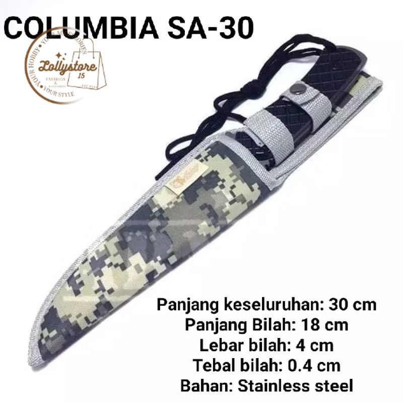 PISAU SA30 - PISAU BERBURU SA 30- COLUMBIA SA30 SURVIVAL KIT IMPORT PISAU HUNTING CAMPING