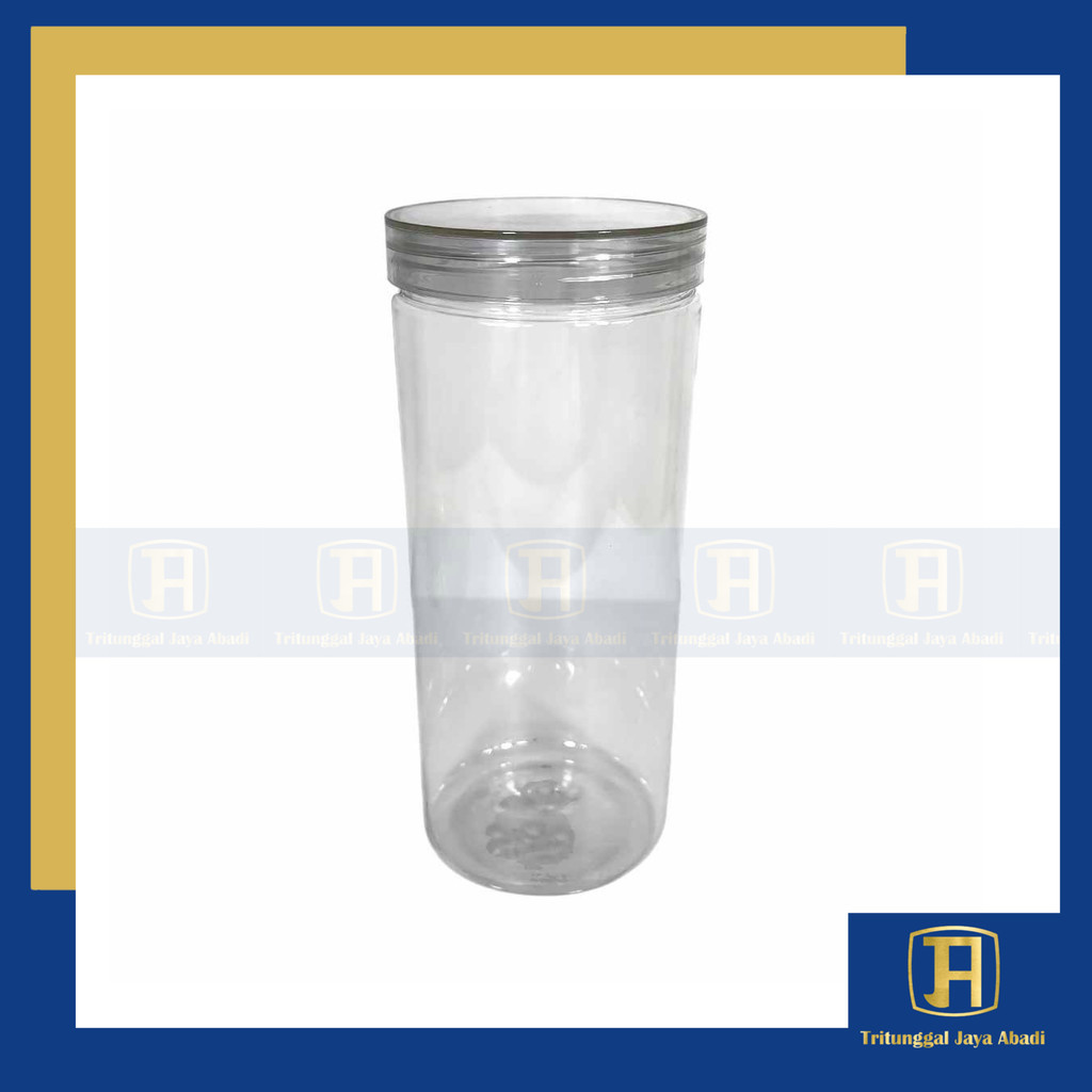 Toples Silinder 1300ml PET Tutup Bening - Toples Plastik Bening Serbaguna Kapasitas Besar