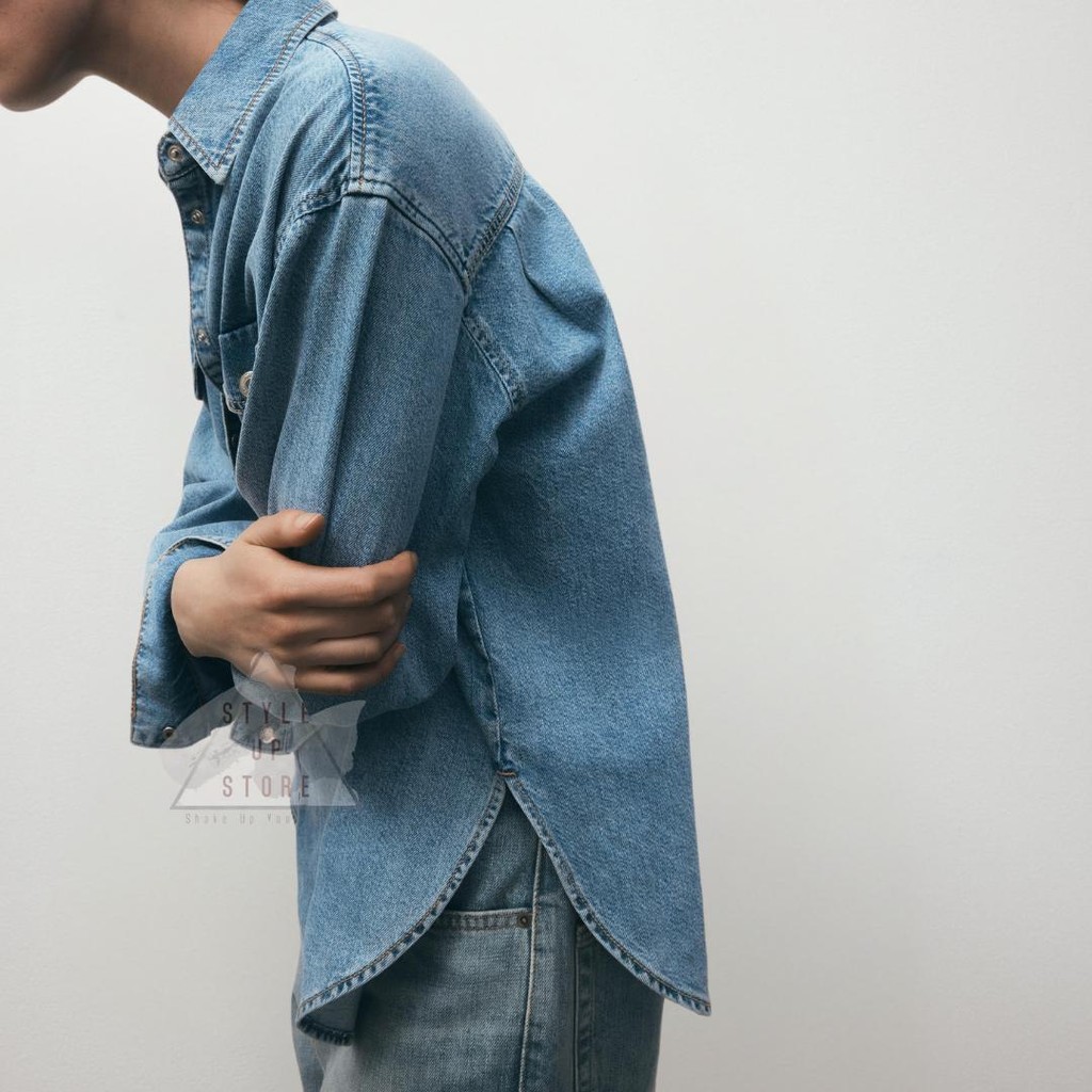 D3W [ STYLEUPSTORE ] ZARA Basic Shirt Denim Jeans - Kemeja Denim Jeans