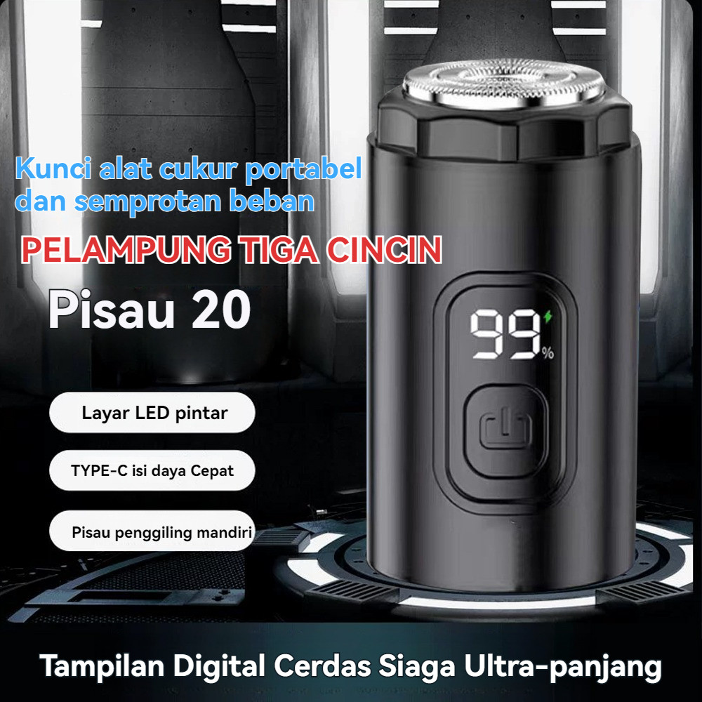 Alat Cukur Kumis Dan Jenggot LED Cukur Kumis Elektrik Pria Shaver Pencukur Jenggot Dan Kumis