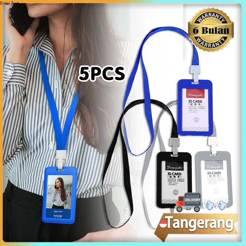 

5pcs Tempat kartu ID Dual Side Transparan / Tempat Kartu ID Kerja / Casing ID Card Bening 11*7cm