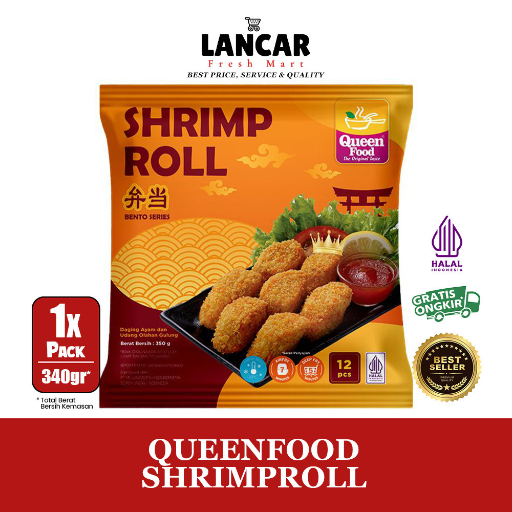 

QUEENFOOD SHRIMP ROLL 340GR / QUEEN FOOD SHRIMP ROLL 340GR