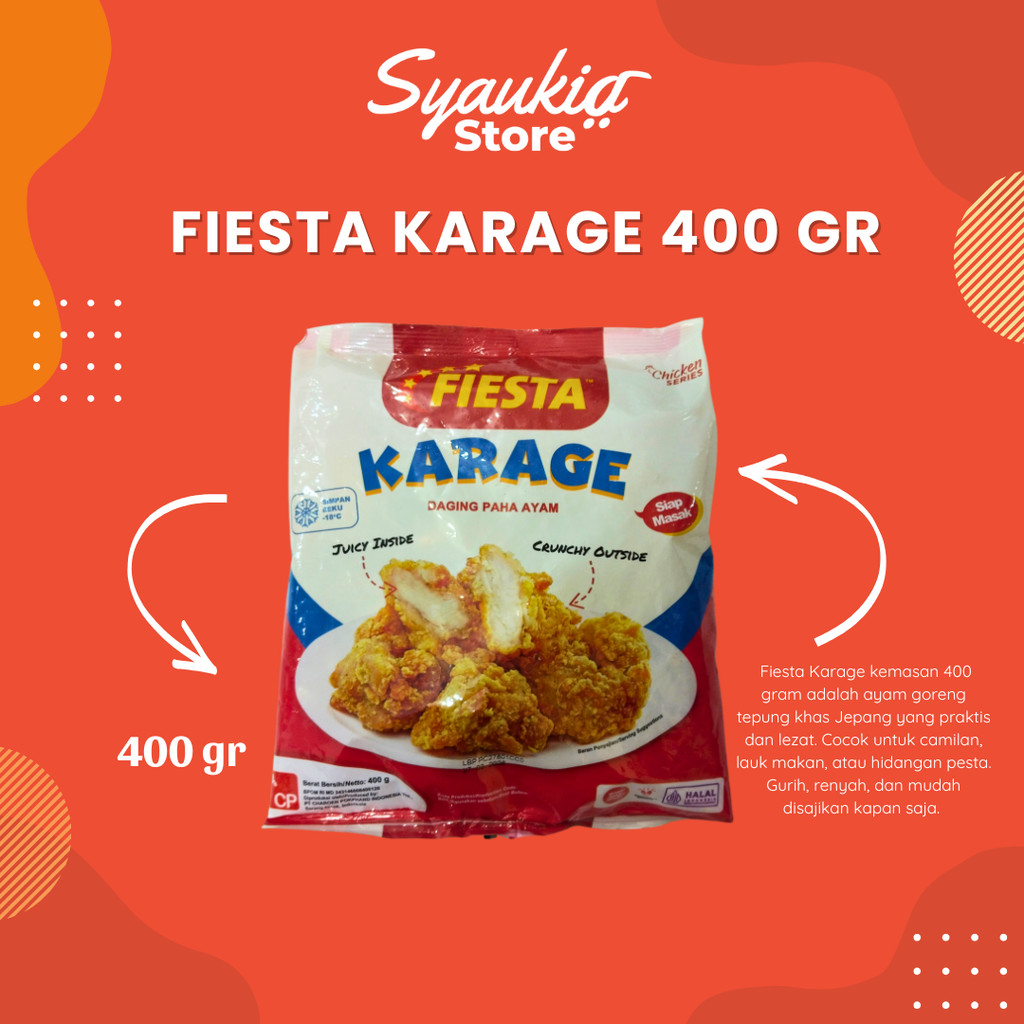 

Fiesta Karage 400gr, Olahan Daging Ayam Syaukia Store