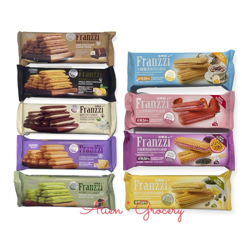 

pekanbaru /FRANZZI Sunssi Cookies Cookie Biskuit Dark Chocolate Vanilla Lemon Yoghurt Cheese Matcha Red Velvet Strawberry Osmanthus Oolong Coconut Latte Passion Fruit Chia Seed 70gr
