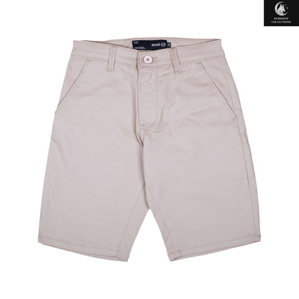 Russ Pants Celana Chino Pendek Pria Suspect Cream ( Up To Big Size )