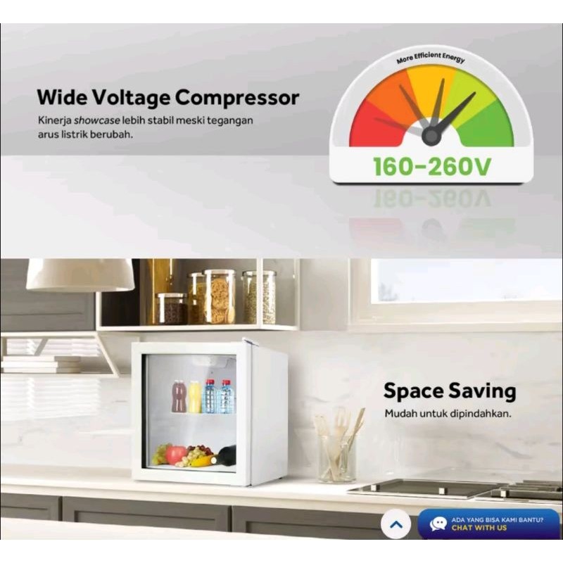 Showcase AQUA AQB-50 | Kulkas mini kecil display kaca cooler aqb50